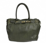 Load image into Gallery viewer, BZNA Bag Malva Grün verde vintage Italy Designer Business Damen Handtasche Leder
