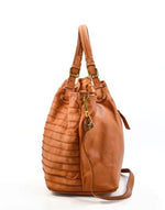 Load image into Gallery viewer, BZNA Bag Erna Cognac Italy Designer geflochten Damen Handtasche Schultertasche

