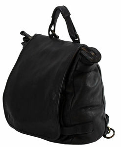 BZNA Bag Anna Schwarz Backpacker Designer Rucksack Ledertasche Damenhandtasche