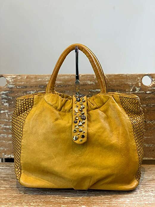 BZNA Bag Livia Gelb Italy Designer Damen Handtasche Schultertasche Tasche