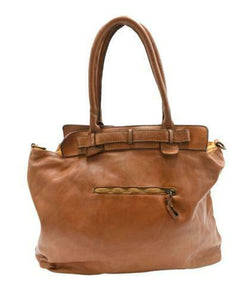 BZNA Bag Daria Cognac vintage Designer Damen Leder Handtasche Schultertasche
