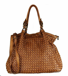BZNA Bag Rina Blau Lederfarben Italy Designer Damen Handtasche Schultertasche
