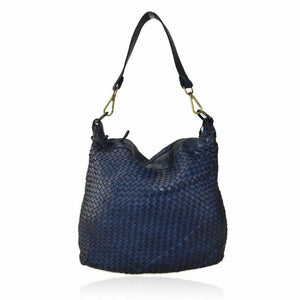 BZNA Bag Briana Blau Italy Designer Beutel Umhängetasche Damen Handtasche Leder