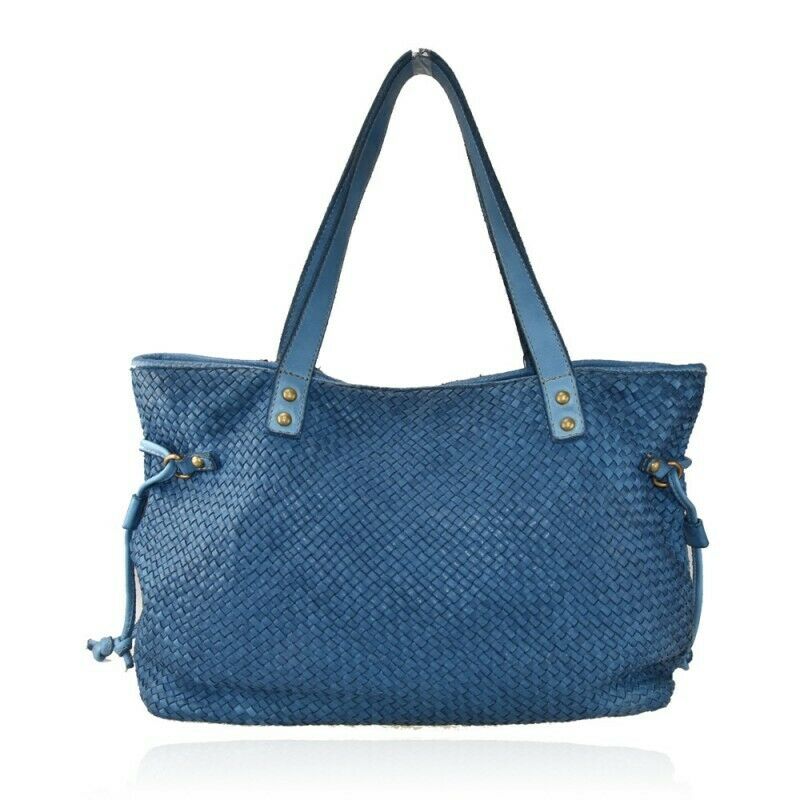 BZNA Bag Nele Blau Italy Designer Damen Handtasche Tasche Schafsleder Shopper