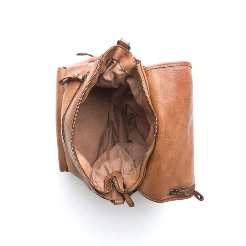 BZNA Bag Anna Cognac Backpacker Designer Rucksack Ledertasche Damenhandtasche