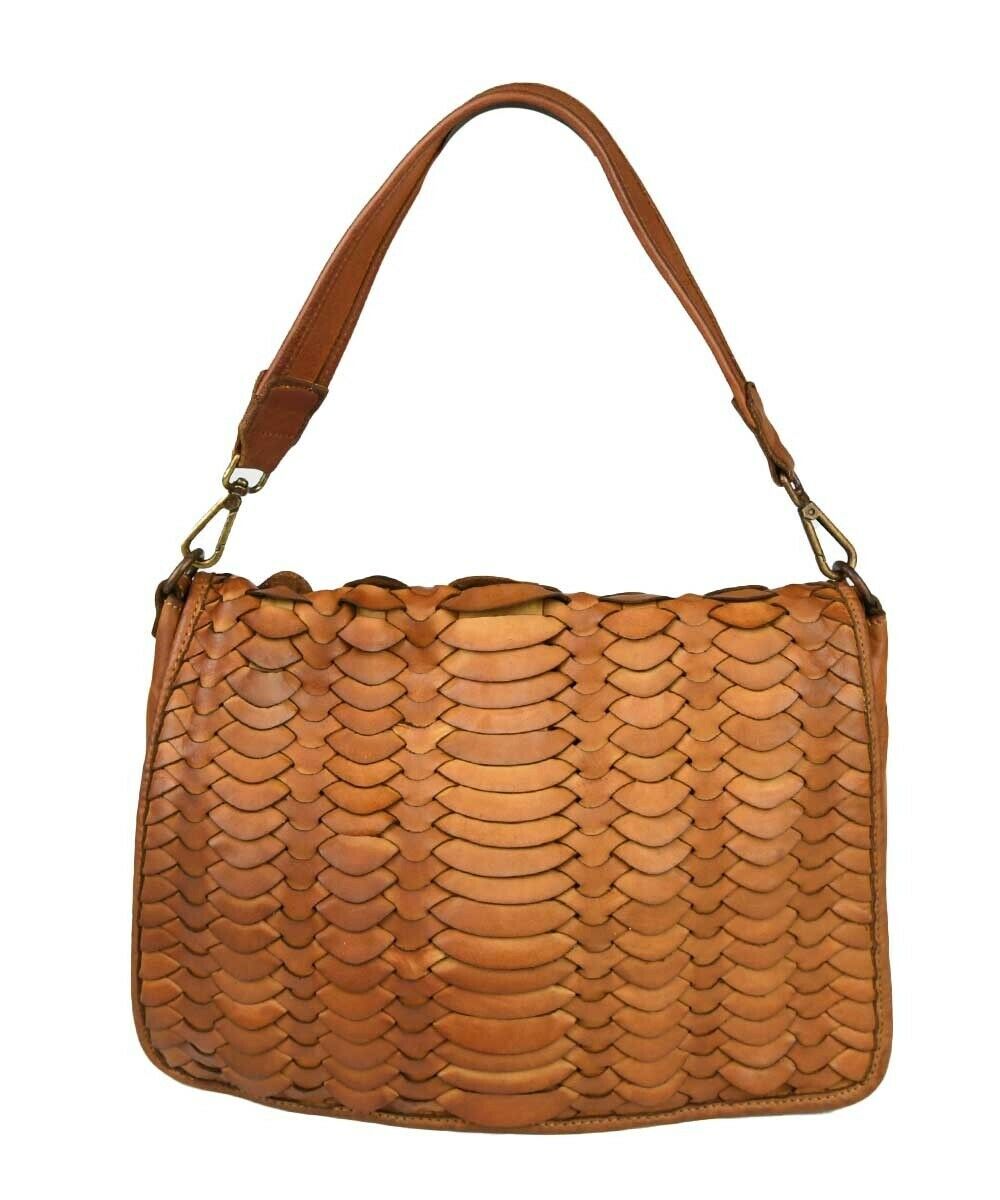 BZNA Bag Lilia Cognac Italy Designer Clutch Umhängetasche Damen Handtasche