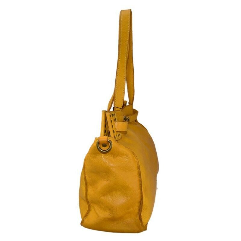 BZNA Bag Tina Gelb vintage Designer Damen Ledertasche Handtasche Schultertasche