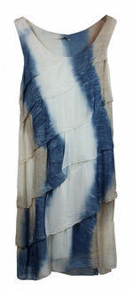 Load image into Gallery viewer, BZNA Ibiza Empire Batik  Dress Blau Sommer Kleid Seidenkleid Damen Seide Silk
