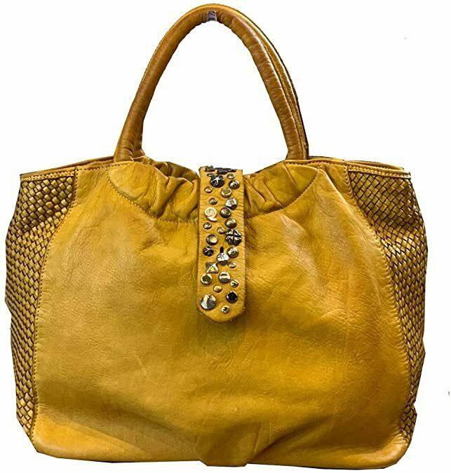 BZNA Bag Livia Gelb Italy Designer Damen Handtasche Schultertasche Tasche