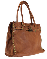 Load image into Gallery viewer, BZNA Isa cognac vintage Italy Designer Business Damen Handtasche Ledertasche
