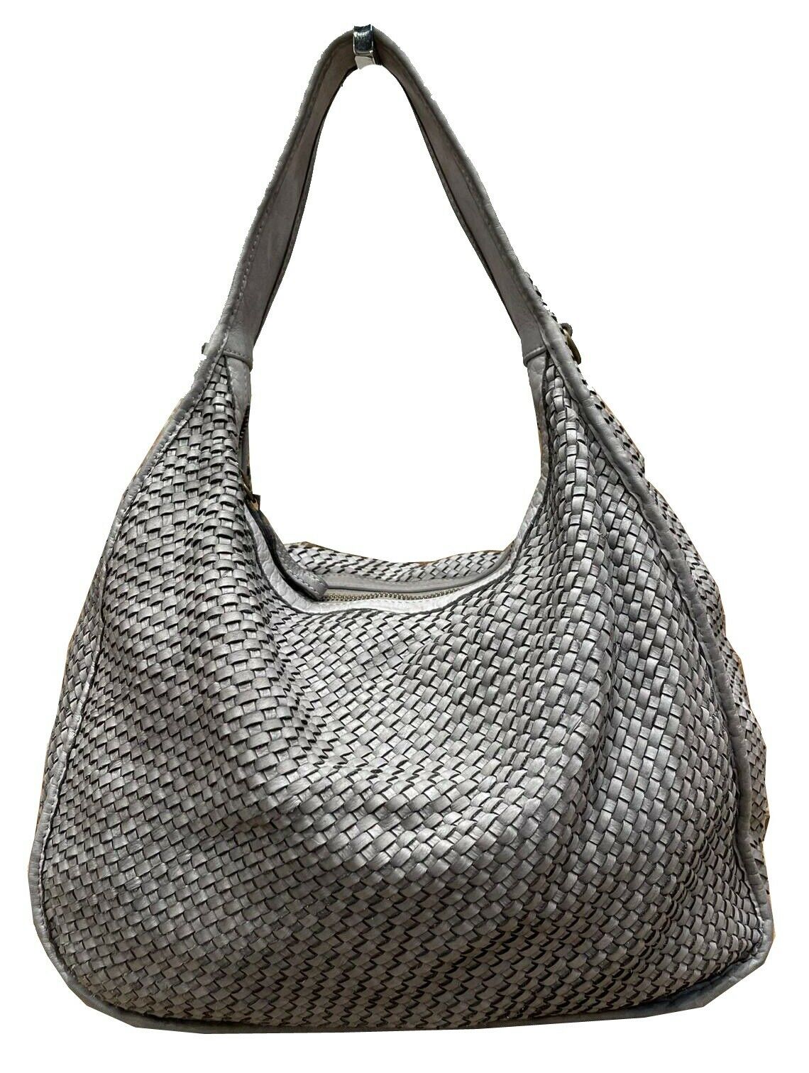 BZNA Bag Sanna Grau Italy Designer Handtasche Schultertasche Tasche Leder