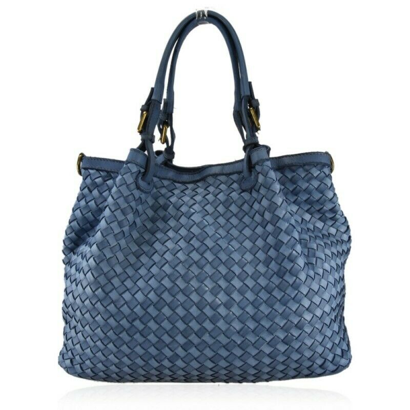 BZNA Bag Rina Blau Lederfarben Italy Designer Damen Handtasche Schultertasche
