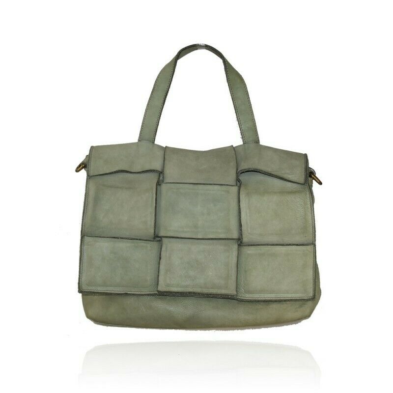 BZNA Bag Svea Grün Italy Vintage Designer Handtasche Ledertasche Schultertasche