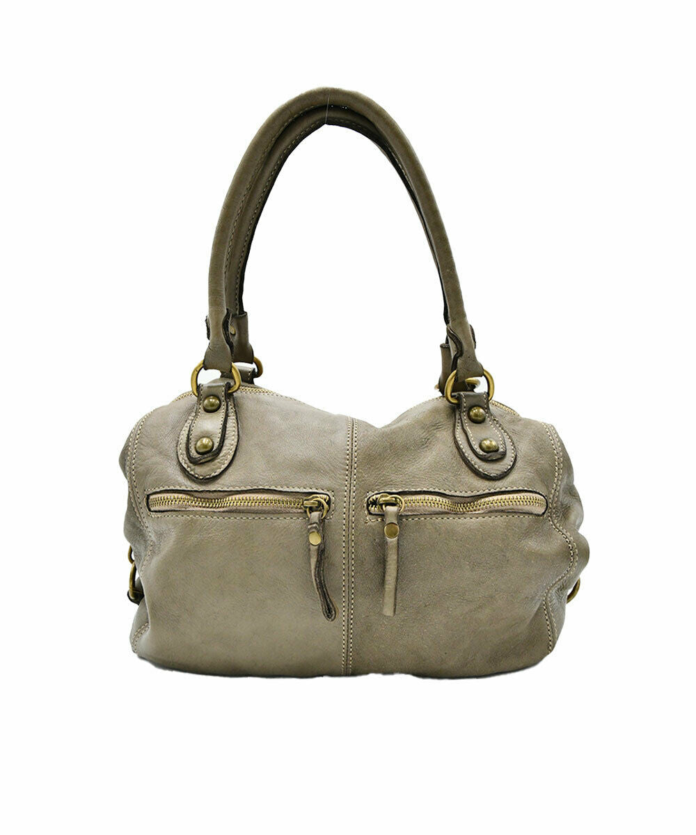 BZNA Bag Salitta Taupe Italy Designer Damen Handtasche Schultertasche Tasche