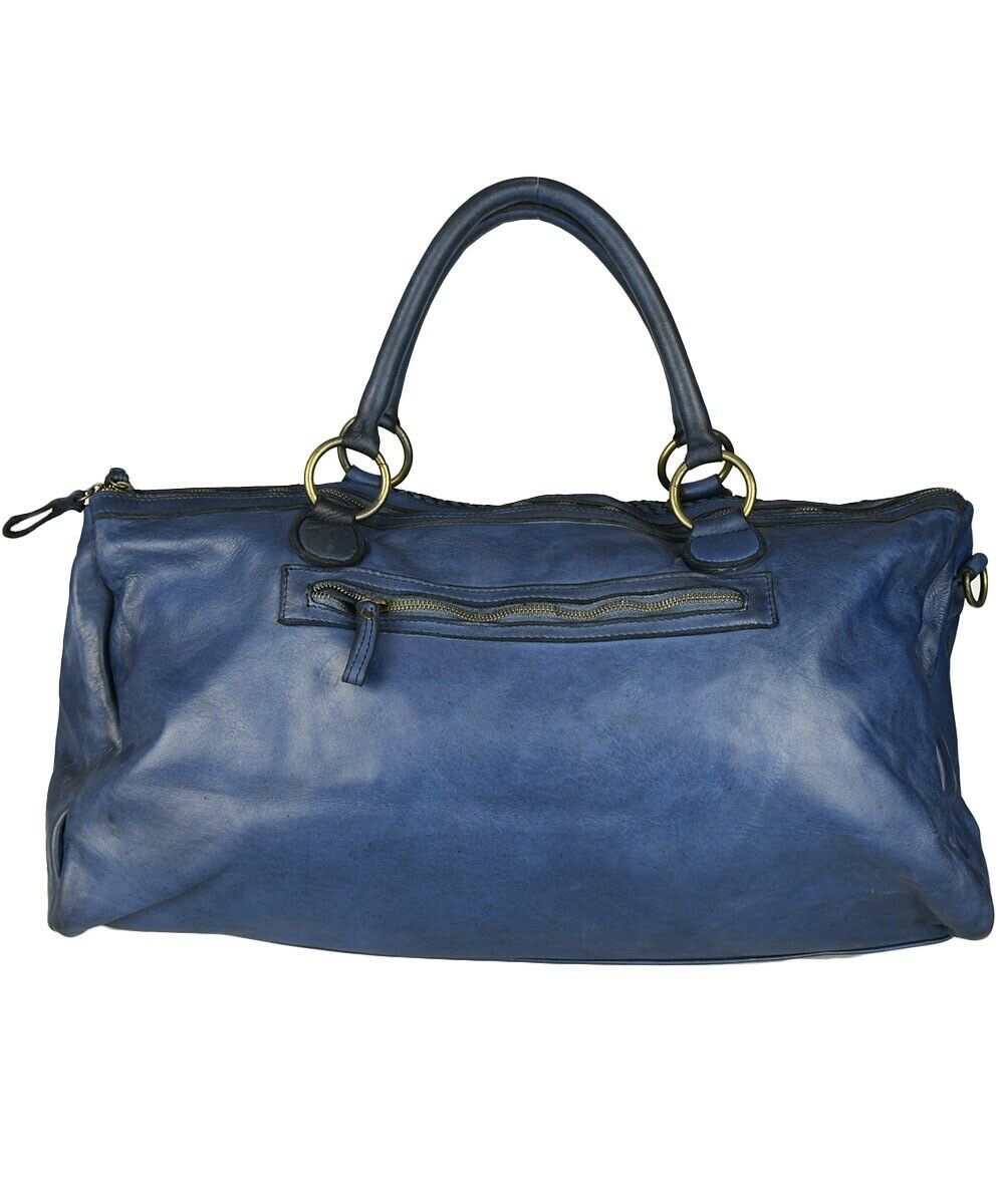 BZNA Bag Bruce Blau Italy Designer Weekender Damen Handtasche Schultertasche