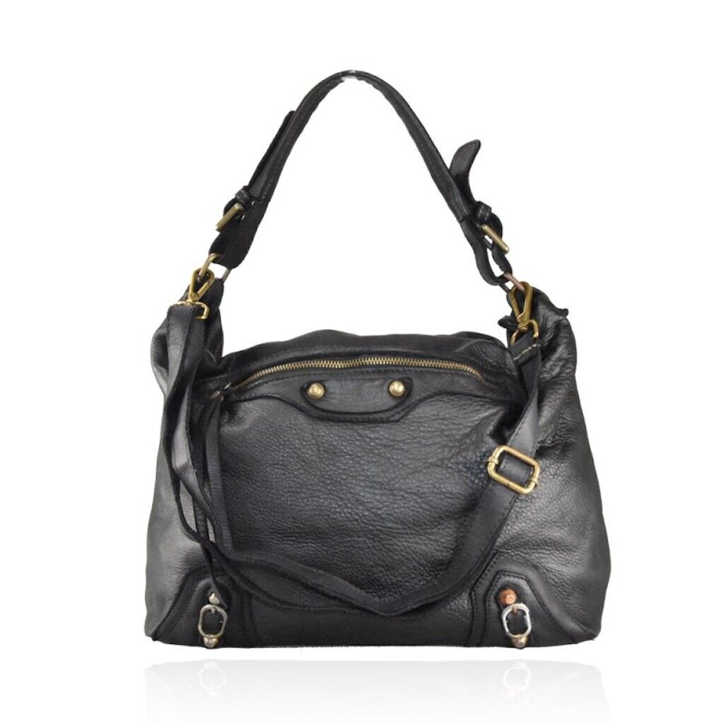 BZNA Bag Mania Schwarz Italy Designer Damen Handtasche Schultertasche Tasche
