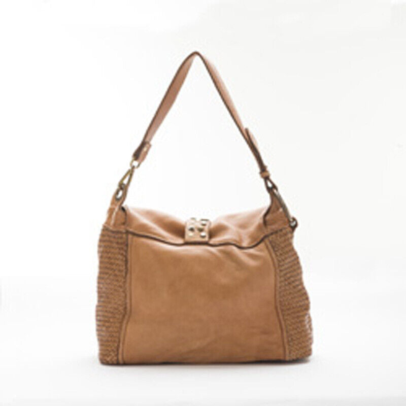 BZNA Bag Amanda Cognac Italy Designer Messenger Damen Handtasche Schultertasche