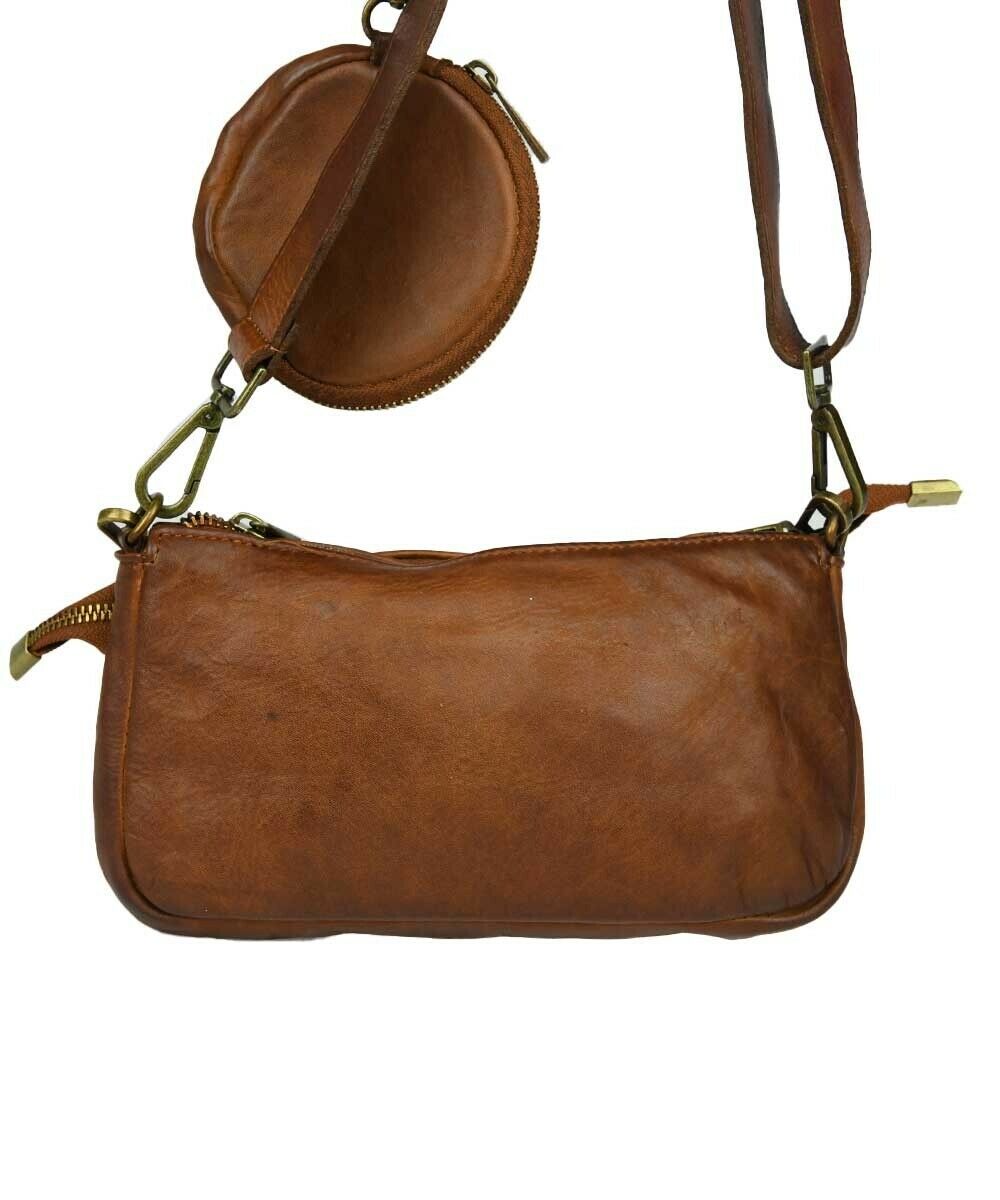 BZNA Bag Ljuba Cognac Clutch Italy Designer Damen Handtasche Schultertasche
