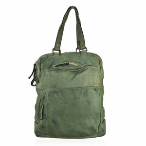 BZNA Bag Flipp Grün Backpacker Rucksack Damenhandtasche Schultertasche