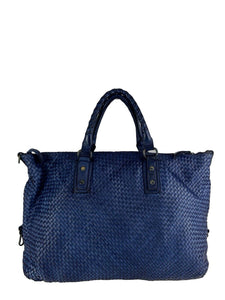 BZNA Bag Olivia Blau Shopper Tasche Schultertasche Handtasche Designer Leder