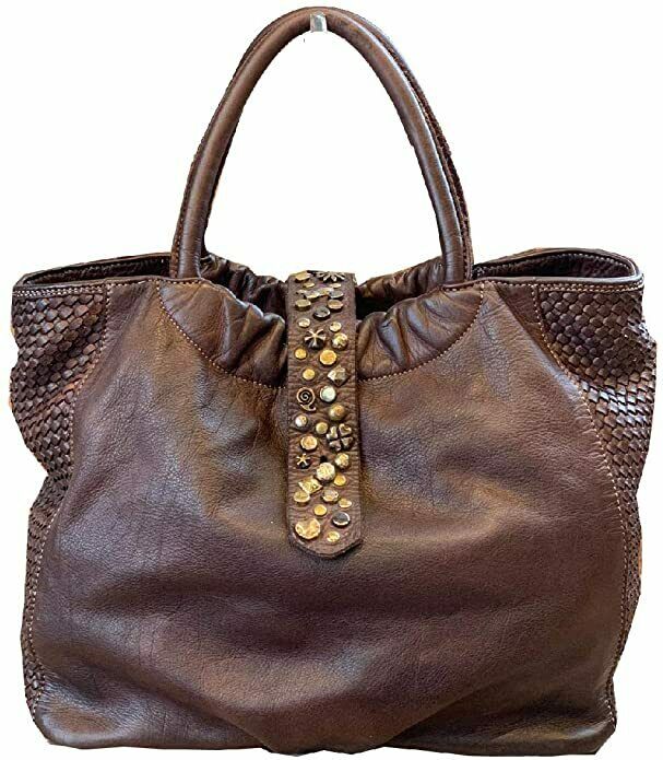 BZNA Bag Livia Braun Italy Designer Damen Handtasche Schultertasche Tasche