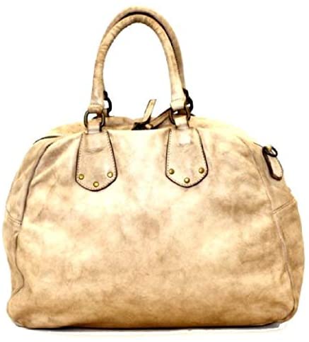 BZNA Bag Lilou beige Italy Designer Damen Handtasche Schultertasche Tasche Leder Shopper Neu