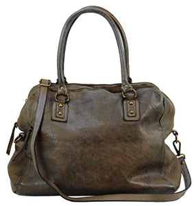 BOZANA Bag Lue taupe Italy Designer Messenger Damen Handtasche Ledertasche Schultertasche Tasche Leder Shopper Neu