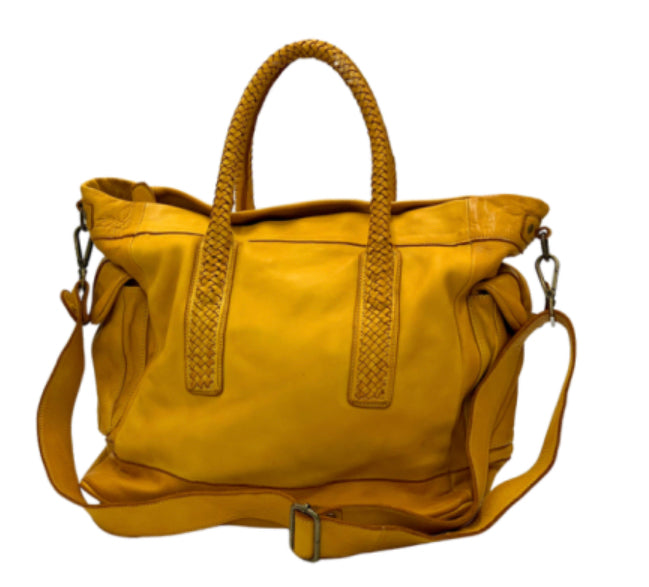 BZNA Bag Renata Gelb Italy Designer Damen Ledertasche Handtasche