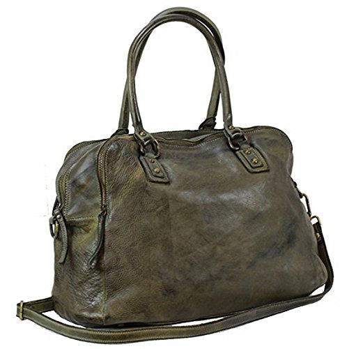 BOZANA Bag Lue verde Italy Designer Messenger Damen Handtasche Schultertasche Tasche Leder Shopper Neu