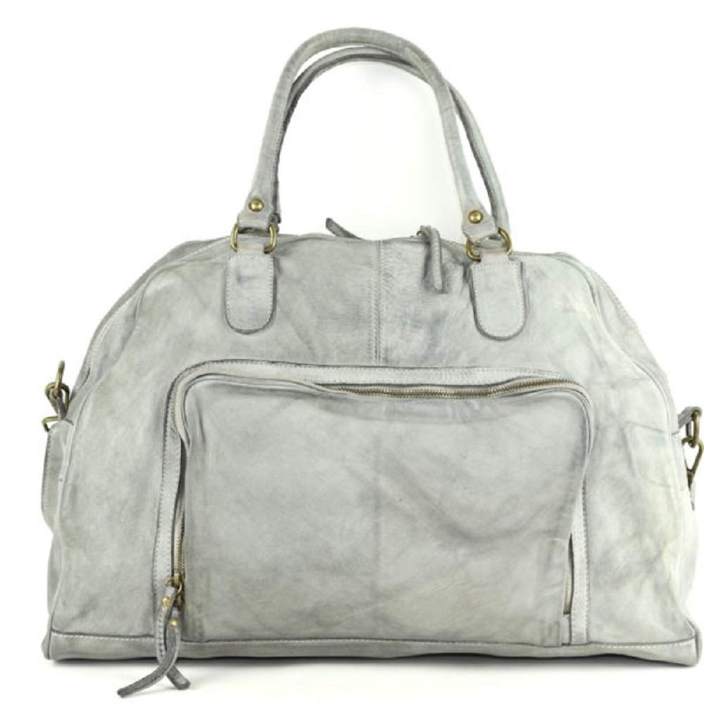 BZNA Bag Camilla hellgrau light grey Italy Designer Weekender Damen Handtasche Schultertasche Tasche Schafsleder Shopper Neu