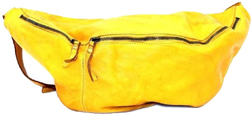 BZNA Bag Luigi gelb Italy Designer Gürteltasche Bauchtasche Fanny Bag Umhängetasche Schultertasche Tasche Leder Shopper Neu
