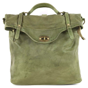 BZNA Bag Gabi grün Backpacker Designer Rucksack Damenhandtasche Schultertasche Leder Nappa ItalyNeu