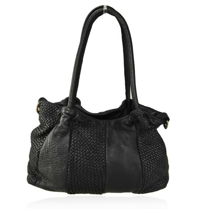 BZNA Bag Vesna schwarz Italy Designer Messenger Damen Ledertasche Handtasche