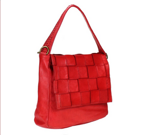 BZNA Bag Jucy Rot Italy Designer Messenger Damen Handtasche Schultertasche