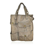 Load image into Gallery viewer, BZNA Bag Como Taupe Italy Designer Damen Handtasche Schultertasche Tasche Leder

