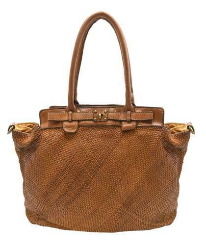 BZNA Bag Daria Cognac vintage Designer Damen Leder Handtasche Schultertasche
