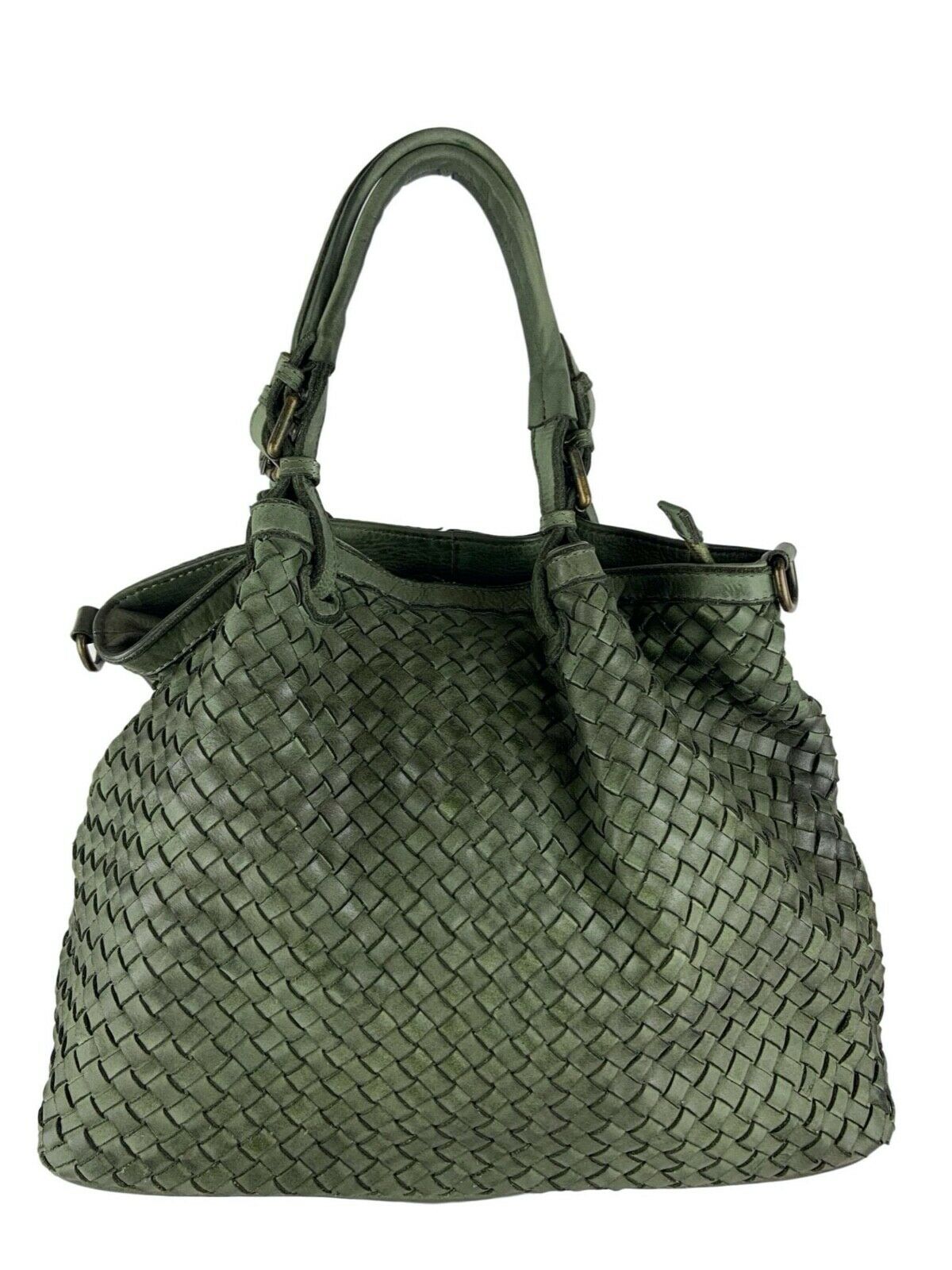 BZNA Bag Rina Grün Lederfarben Italy Designer Damen Handtasche Schultertasche