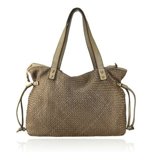BZNA Bag Nele Taupe Italy Designer Damen Handtasche Tasche Schafsleder Shopper