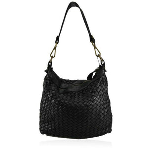 BZNA Bag Briana Black Italy Designer Beutel Umhängetasche Damen Handtasche Leder