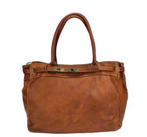 BZNA Bag Malva Cognac vintage Italy Designer Business Damen Handtasche Leder