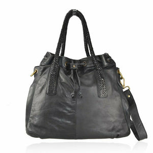 BZNA Bag Briesa Schwarz Italy Designer Damen Handtasche Schultertasche Tasche