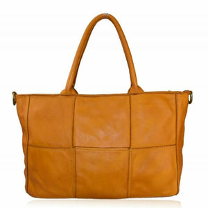BZNA Bag Jada Gelb Italy Designer Damen Handtasche Schultertasche Tasche Leder
