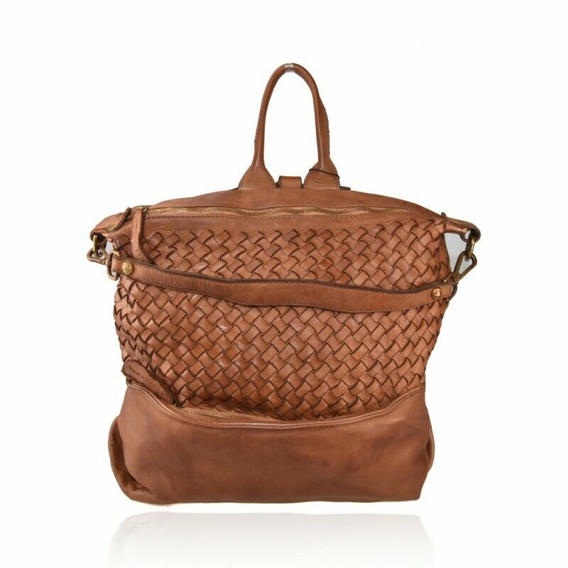 BZNA Bag Mona Cognac Backpacker Designer Rucksack Ledertasche Damenhandtasche