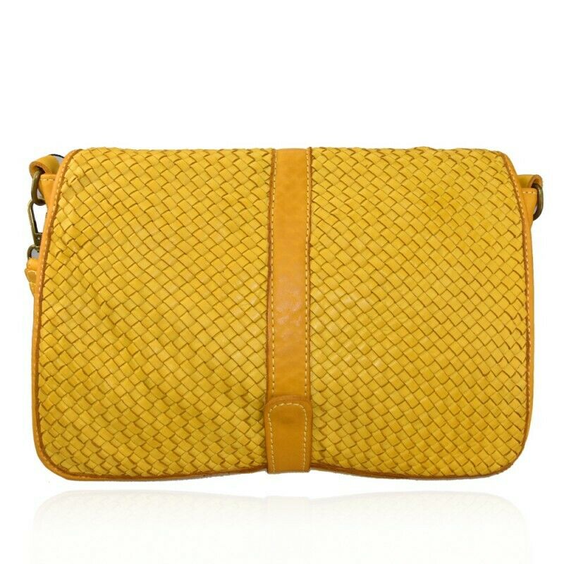 BZNA Bag Lola Gelb Italy Designer Clutch Umhängetasche Damen Handtasche