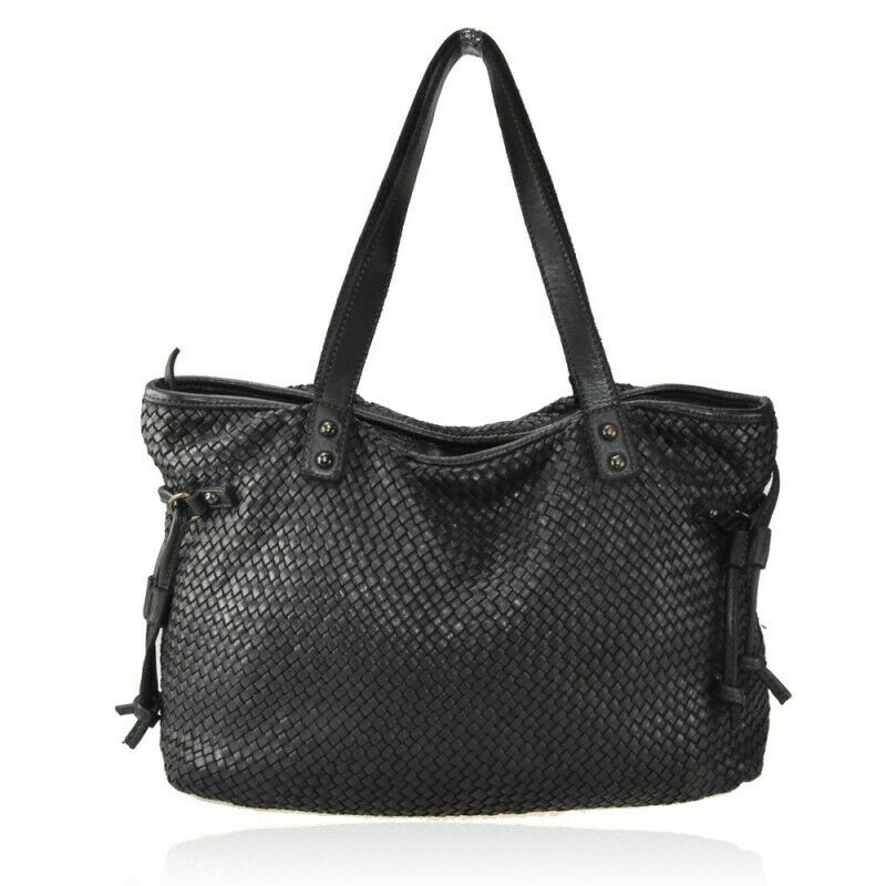 BZNA Bag Nele Schwarz Italy Designer Damen Handtasche Tasche Schafsleder Shopper