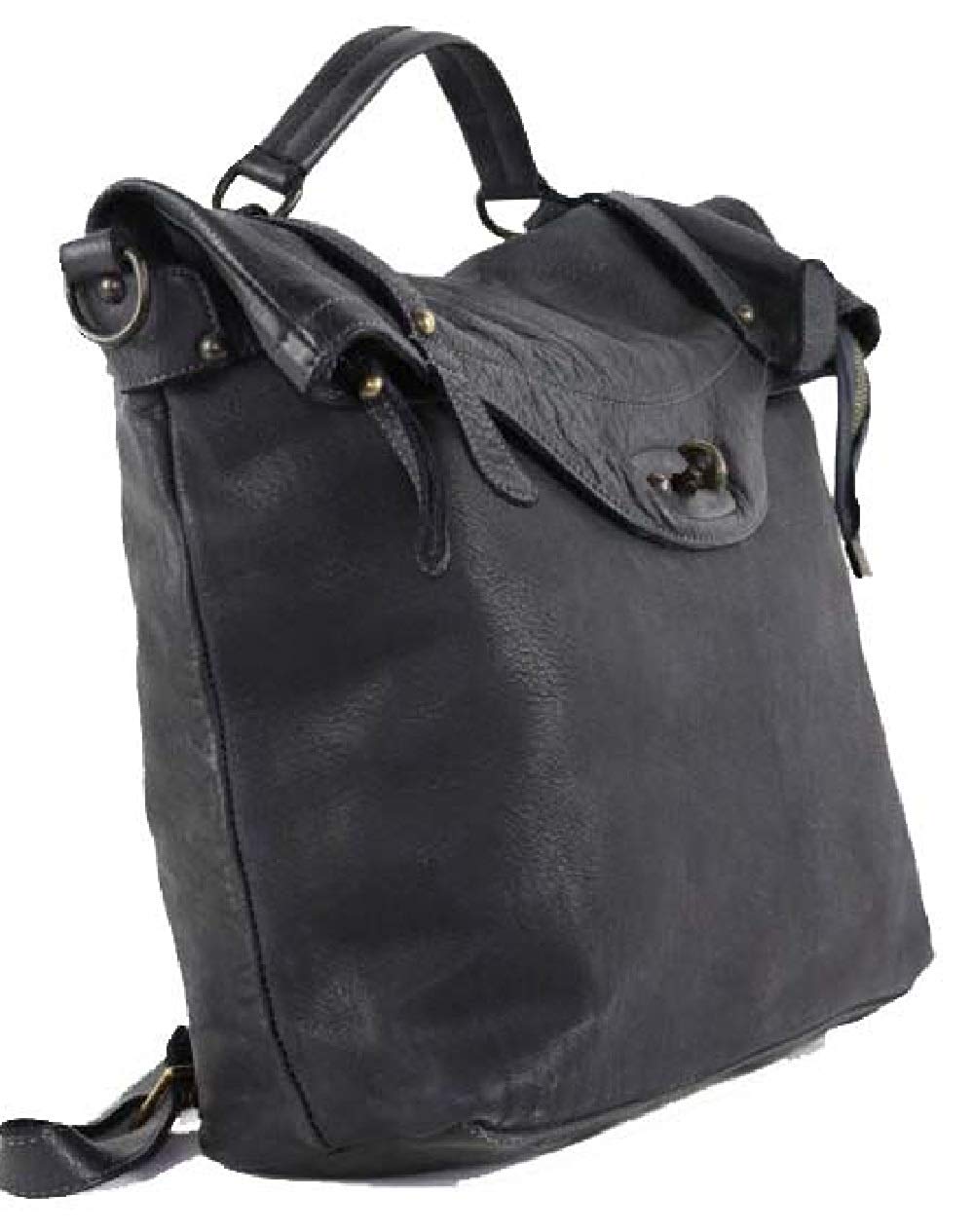 BZNA Bag Gabi blau Backpacker Designer Rucksack Damenhandtasche Schultertasche Leder Nappa ItalyNeu