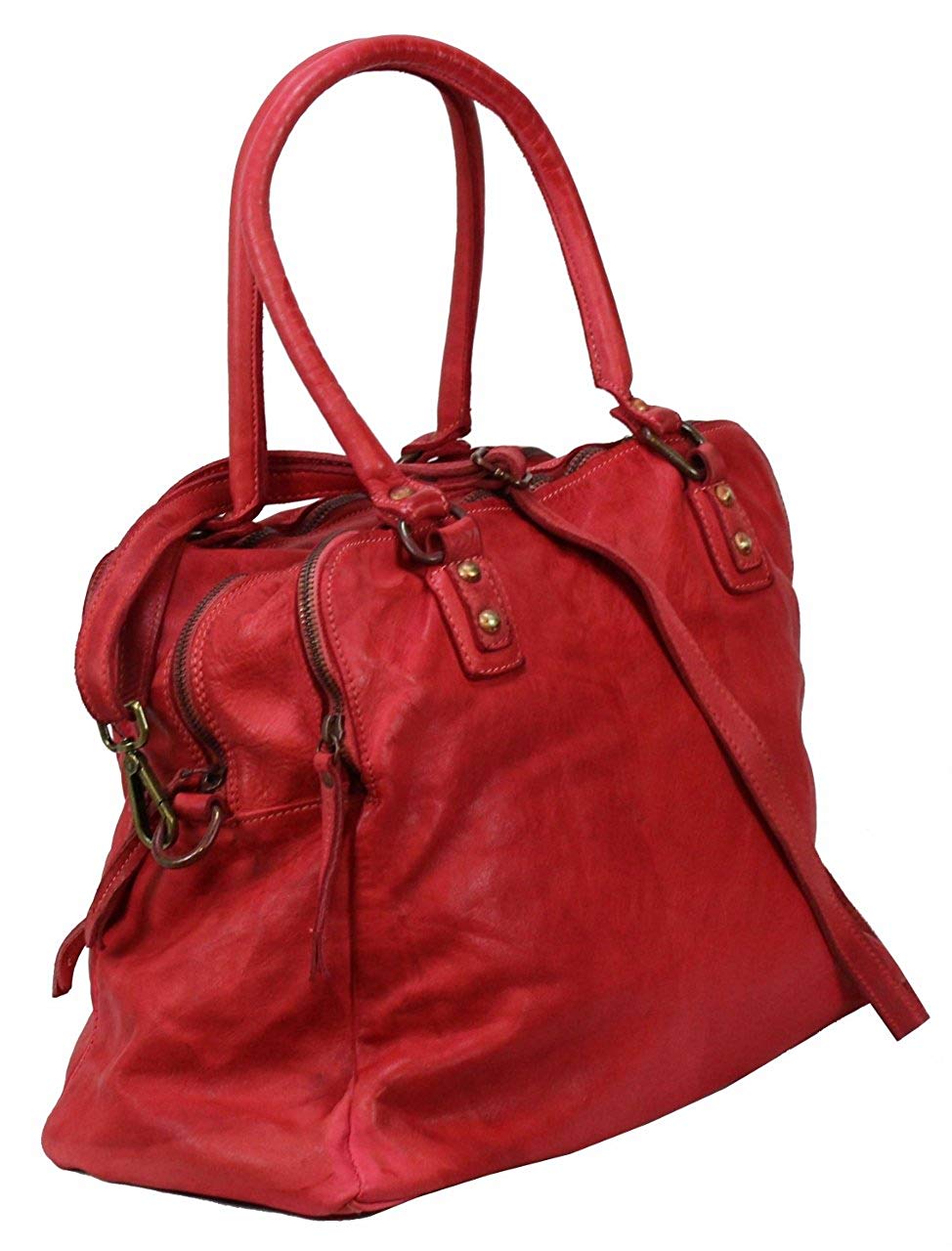 BOZANA Bag Lue rosso Italy Designer Messenger Damen Handtasche Schultertasche Tasche Leder Shopper Neu