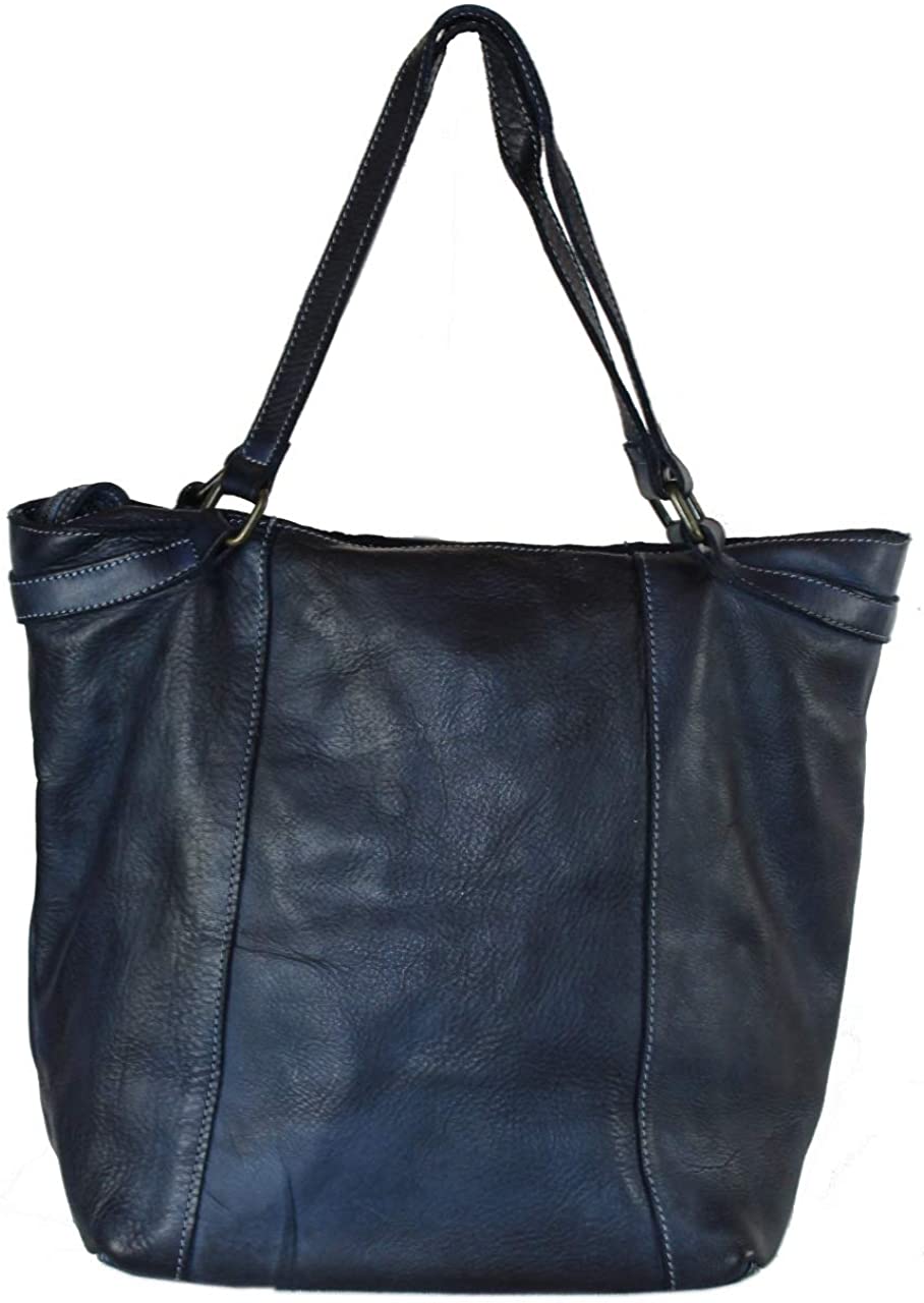 BZNA Bag Allegra Blau Italy Designer Damen Handtasche Schultertasche Tasche Leder Shopper Neu