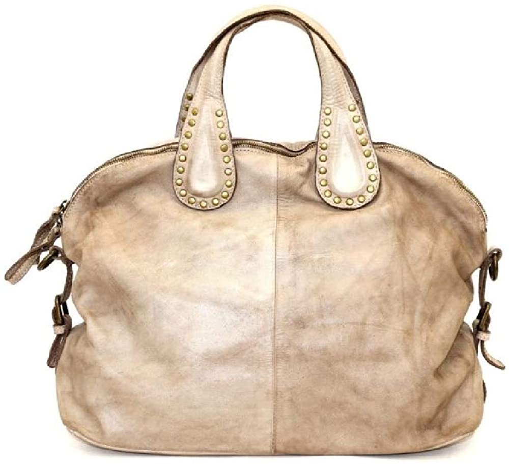 BZNA Bag Madrid beige Italy Designer Damen Handtasche Schultertasche Tasche Leder Shopper Neu