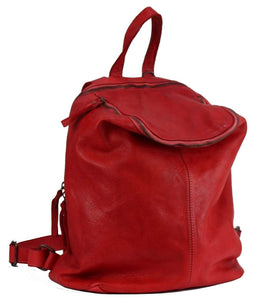 BZNA Bag Richie Rot rosso Backpacker Designer Rucksack Damenhandtasche Schultertasche Leder Nappa sheep ItalyNeu